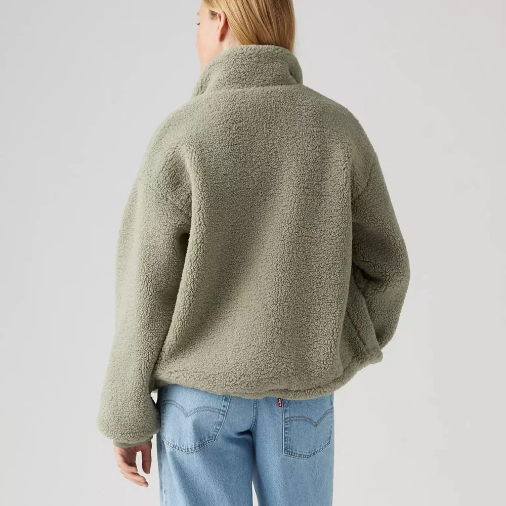 Levi's Olive Teddy Jacket Sea Grass NWOT - Picture 3 of 4